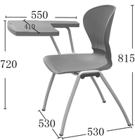 Chaise de formation ergonomique de luxe tout maillé avec tables jointes Design moderne Qualité assurée Chaise de bureau et d'école