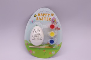 El <span class=keywords><strong>Kit</strong></span> de <span class=keywords><strong>pintura</strong></span> de cerámica DIY hecho a mano con conejito de Pascua y huevo para niños incluye 3 colores de <span class=keywords><strong>pintura</strong></span> de porcelana y 1 cepillo, suministros para manualidades - Product Image 5