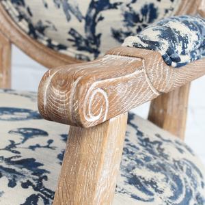 Louis-Silla de lino de estilo francés, asiento con respaldo redondo tapizado, de madera antigua, para boda, hogar, restaurante, Bar, comedor - Product Image 6