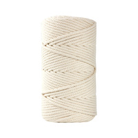 Ficelle et Corde en Coton Beige Haute Ténacité Écologique Enduites de 100m pour Emballage, Liage, Fabrication de Viande, Fabrication de Saucisses, Emballage Cadeau - Vente en Gros