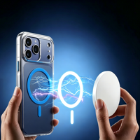 Étui de téléphone portable YUZHI de haute qualité, premium, transparent, résistant aux chocs, luxueux, avec charge magnétique sans fil, étanche