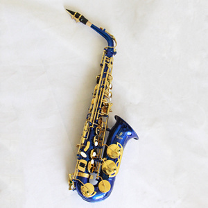 <span class=keywords><strong>Saxophone</strong></span> <span class=keywords><strong>Alto</strong></span> professionnel de haute qualité <span class=keywords><strong>Saxophone</strong></span> <span class=keywords><strong>Alto</strong></span> mib Corps bleu avec touches laquées or <span class=keywords><strong>Saxophone</strong></span> <span class=keywords><strong>Alto</strong></span> - Product Image 1