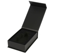 Emballage de flacon de parfum de 30 ml, boîte en carton recyclé, boîte de parfum magnétique noire avec insert en mousse