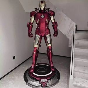 פסלי איירון מן בגודל טבעי, פסלי גיבורי על עשויים שרף עם פרטים גבוהים לעיצוב פנים - Product Image 6