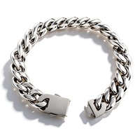 Bracelet chaîne cubaine Miami en acier inoxydable poli, style hip-hop tendance, avec fermoir lisse, best-seller en Europe et en Amérique