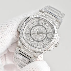 Montre mécanique automatique de luxe pour femmes, ciel étoilé, platine, moissanite, pour occasions haut de gamme, montre d'affaires - Product Image 1