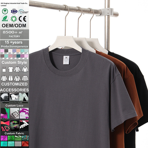 T-shirt pour homme de haute qualité 100% coton tissé uni confortable col rond respirant séchage rapide anti-froissement 230GSM - Product Image 1