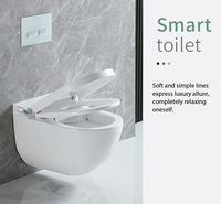 Ensemble WC intelligent entièrement automatique avec télécommande 220V, en céramique, à poser au sol, design de luxe, cuvette allongée, drainage en S