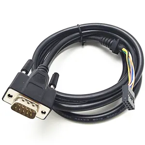 RS232 seri d-sub VGA DB9 9pin jantan ke Dupont PH2.54 2*5P 2Row 10pin kabel Harness adaptor betina 1meter