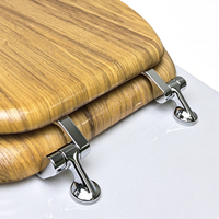 Siège de toilette en bois moulé de style ancien, placage en bois massif, charnière métallique durable, antidérapant, antibactérien, pour salle de bain, fabriqué en Chine