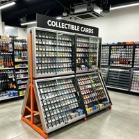 Vitrine verticale en verre gradué avec cadre métallique personnalisé, présentoir pour objets de collection sportifs, étagères pour cartes à collectionner, vitrine pour cartes à échanger