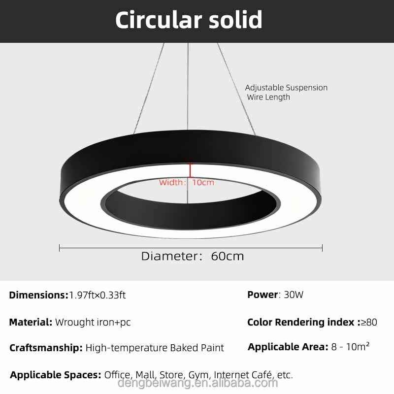 Una forma di cerchio cavo da 30 watt con un diametro di 60cm