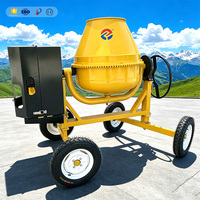 Bétonnière à tambour inclinable de qualité commerciale, moteur diesel/essence/électrique 5 kW, mobile, 4 roues, pour le mélange du ciment