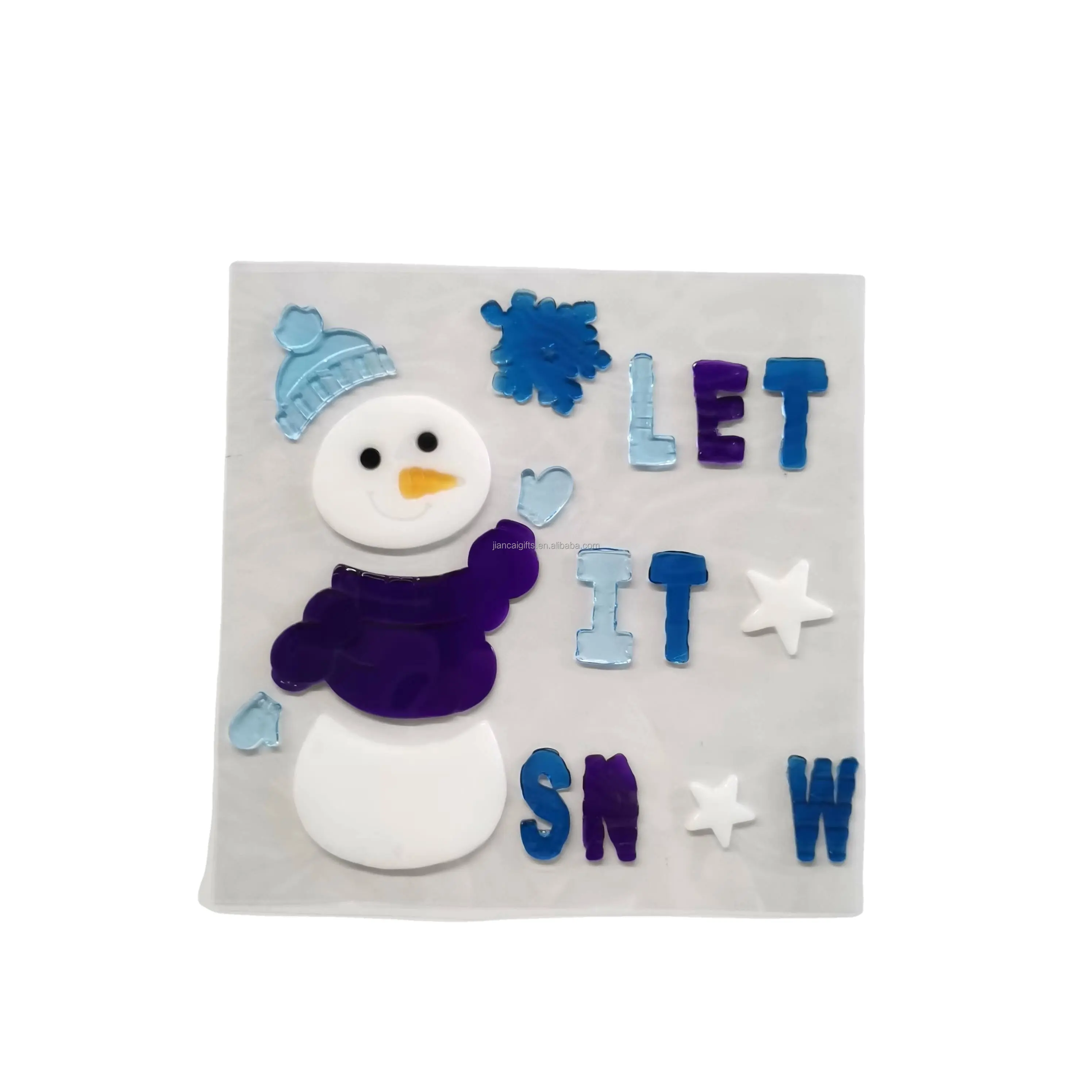 New list stickers for 3D decorated Kawaii Christmas Windows with static gel window stickers