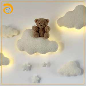Lámpara de Pared LED <span class=keywords><strong>con</strong></span> Diseño Nórdico de Nubes, Decorativa para Habitación Infantil, <span class=keywords><strong>con</strong></span> Iluminación Cálida Ambiental para Dormitorio - Product Image 2