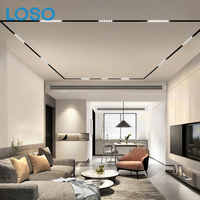 LOSO Nouveau Design Intérieur 48V Salon Salle à Manger Rail Magnétique Linéaire LED en Aluminium à Montage en Surface
