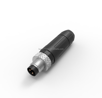 Adaptateur de connexion automobile FAS Modèle 23P8S1 Type F 4 broches M8 Codé PBT/GF Boîtier étanche IP68 12V 5A Cuivre Mâle/Femelle