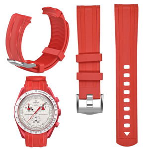 Bracelet de montre de sport personnalisé en caoutchouc 20 mm TPU élastique de remplacement pour Moonwatch Orange <span class=keywords><strong>Noir</strong></span> Blanc Bleu Jaune - Product Image 5