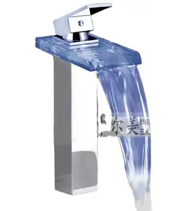 Led Faucet Basin Glass Bathroom Mixers Glass Filler Faucet Led Bath With Hot Cold Water Tap