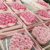 Cadeau de luxe pour saint-valentin, à la mode, pour petite amie, fleurs roses conservées, en forme de cœur, couleur rouge, Offre Spéciale