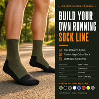 Chaussettes de course personnalisées en nylon vert, tricotées et rembourrées, avec logo sur le revers, pour marathon et trail, idéales pour l'été