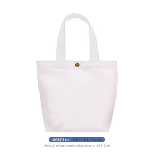 Sac fourre-tout en toile avec impression de logo personnalisé, taille moyenne, poignée longue, fermeture à bouton, sac de shopping pour usage quotidien - Product Image 6