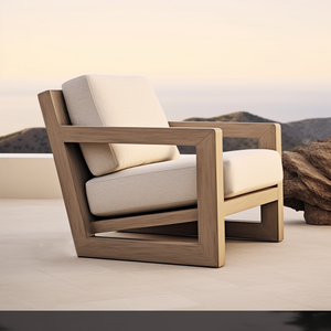 Cómodo Sofá de Madera Maciza de Teca para Exteriores, Juego de Muebles de Madera de Teca para Patio, Sofá de Madera Maciza para Exteriores, Juego de Sofás para Jardín - Product Image 1