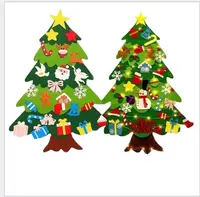 DIY עיצוב הבית הרגיש חג המולד עץ סט קיר תליית ילדי של הרגיש קרפט ערכות עבור חג המולד