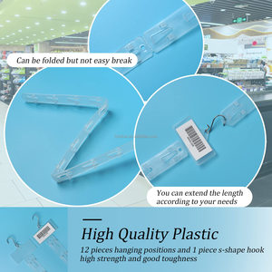 Low Price 12 Hook Supermarkets Hanging <b>Strip</b> Merchandising s with Hooks - Product Image 4