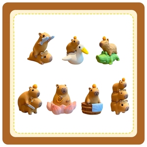 Agent recherché : Figurine d'animal de compagnie mignonne et mini empilable de la série Capybara, sans pression sur les stocks, pour la décoration de la maison, du bureau, de la voiture et comme cadeau de fête - Product Image 4