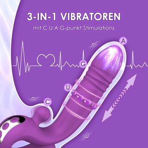Jouet sexuel Clitoris point G pour femmes 10 fonctions de choc ensemble de vibrateur télescopique son masturbateur et Couples vibrateur gode jouets sexuels - Product Image 2