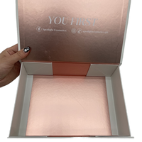 Boîte cadeau magnétique blanche de petite taille de qualité supérieure avec logo estampé or rose, boîte d'emballage cosmétique personnalisée