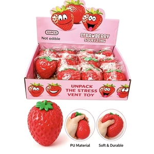 Jouet anti-stress en forme <span class=keywords><strong>de</strong></span> fraise réaliste, jouet sensoriel anti-anxiété pour garçons et filles, cadeau <span class=keywords><strong>de</strong></span> fête d'anniversaire - Product Image 2