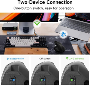 JOMAA Ergonomic Optical Trackball <b>Mouse</b> Rechargeable BT 2.4G Wireless Vertical Rollerball Right Hand <b>mouse</b> for Windows Mac I.Pad - Product Image 5