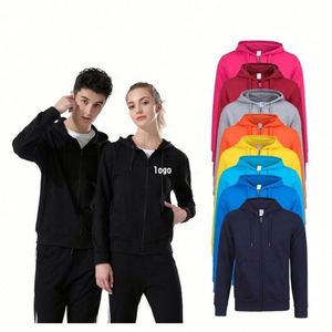 Sweat-shirt à capuche zippé personnalisé de haute qualité avec votre logo, sweat-shirt à capuche en polaire pour homme - Product Image 1