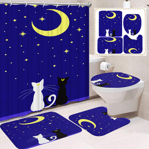 Cortina de Ducha de Poliéster con Diseño de Nebulosa Azul y Morada, Cortina de Baño con Impresión Digital Personalizada, Venta al por Mayor - Product Image 1