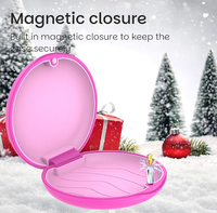 Étui de retenue Thème de Noël Cadeau Nuit Protège-dents Fermeture magnétique avec boîte d'alignement amovible en silicone