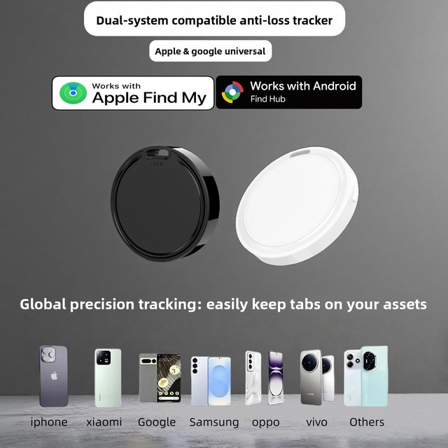 Smart Anti-Lost Tracker Dual System for Locator Compatible IOS Android Key Pet Wallet Anti-lost Device Plastic