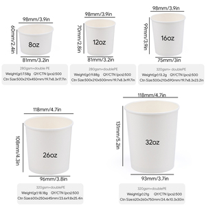 Wholesale Disposable Food-grade White Cardboard Coated Paper Round Modern <b>Soup</b> <b>Containers</b> Lids Customizable Logo XIEFA Brand - Product Image 2