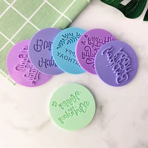 Moule à embosser en acrylique pour biscuits, <span class=keywords><strong>pochoir</strong></span> pour gâteau <span class=keywords><strong>Joyeux</strong></span> <span class=keywords><strong>Anniversaire</strong></span>, moule à fondant, glaçage, biscuits, fournitures de pâtisserie, outils de décoration de gâteaux - Product Image 3