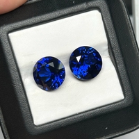 Saphir bleu rond coupe brillante 4mm-12mm méthode de traction Pigeon cultivé en laboratoire sang rouge rubis pierre précieuse