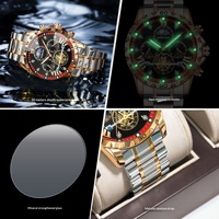 Jam Tangan Pria BINBOND Stainless Steel Asli Bisnis Pelajar Tahan Air Bercahaya Flywheel Quartz Kelas Atas Lintas Batas