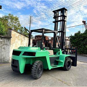 <b>Used</b> Mitsubishi 7 Ton 4WD Diesel Forklift with Three Stage Mast Solid Tires Rough Terrain Capability Manual Operation - Product Image 1