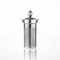 Théière en verre avec infuseur amovible en acier inoxydable pour thé en fleurs et thé en vrac
