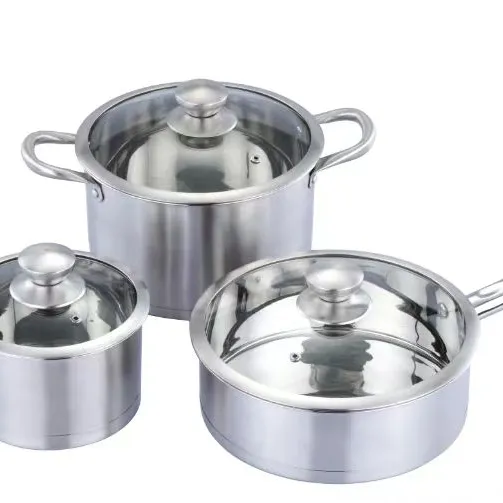 Nueva alta calidad 3 piezas antiadherente fundición a presión de hierro fundido cocina olla sartén cazuela juegos de utensilios de cocina