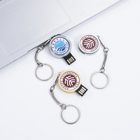 LOGO Thumb Drive kustom, gantungan kunci bulat USB Flash Drive USB 3.0 stik 512MB 2GB 4GB 8GB 16GB 32GB 64GB