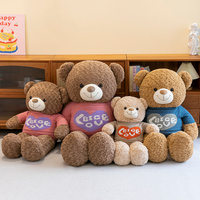 Nouveau pull de la Saint-Valentin, grand ours en peluche personnalisé OEM ODM, vente en gros, ours en peluche rembourré en fourrure, jouet pour filles, idéal comme cadeau