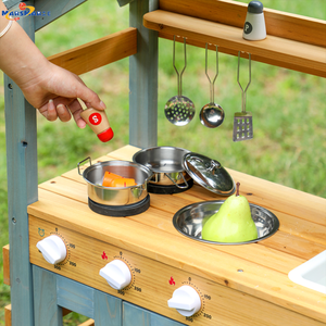 <span class=keywords><strong>Giocattolo</strong></span> Unisex per Bambini: Set Cucina da Giardino in Legno per Esterni con Design Anti-Muffa, Fornello e Rubinetto per Giochi all'Aperto - Product Image 3