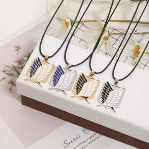 Bijoux fantaisie colliers homme Anime pendentif attaque sur Titan fil de cire chaîne colliers pour femmes - Product Image 1