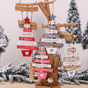 TC fournitures de décoration d'arbre de noël père noël bonhomme de neige arbre de noël suspendu peint lettre pendentif pour fête décorations pour la maison - Product Image 1